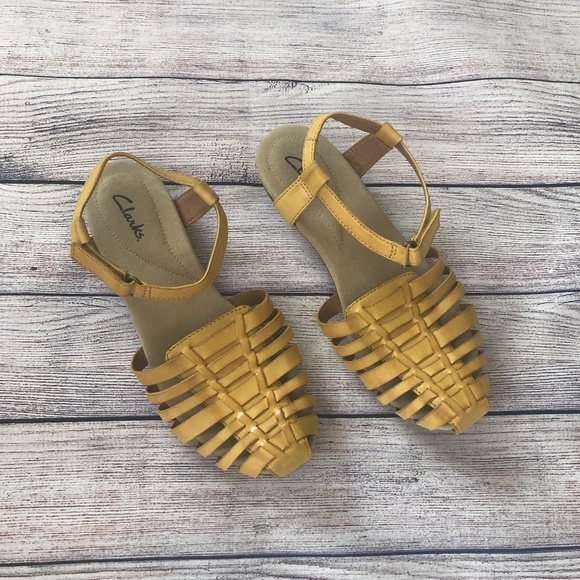 Clarks Shoes - Clarks Jaina Canary  Yellow Sandals Size 8